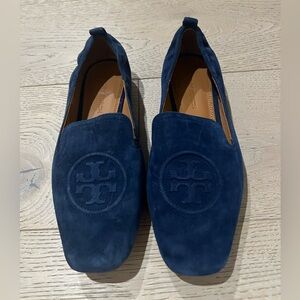 Tory Burch blue suede loafers